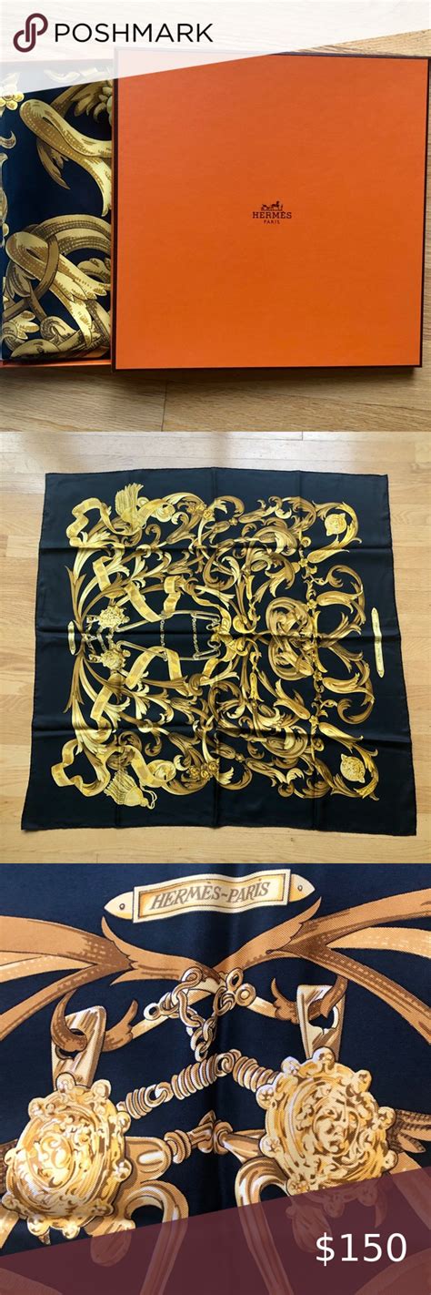 hermes scarf black and gold|Hermes scarf 90 women.